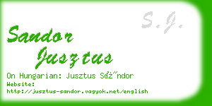 sandor jusztus business card